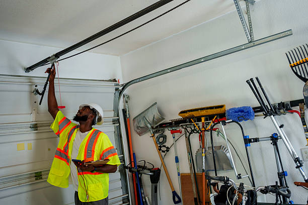 Professional Garage Door Panel Replacement technician working in Landen, OH